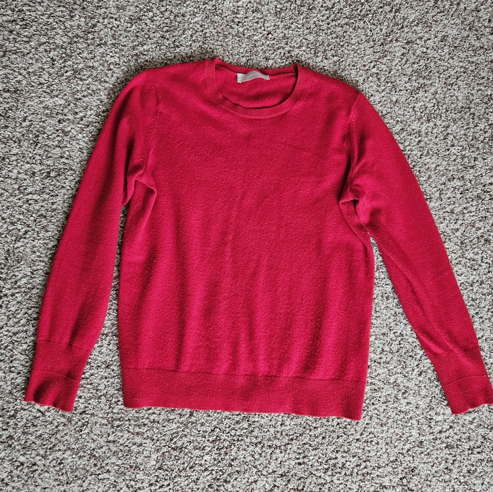 Everlane Red Cashmere Crew Sweater Medium